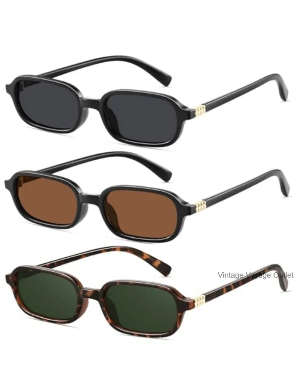 Retro Rectangular Sunglasses for Women Narrow 90s Style UV400 Protection Small